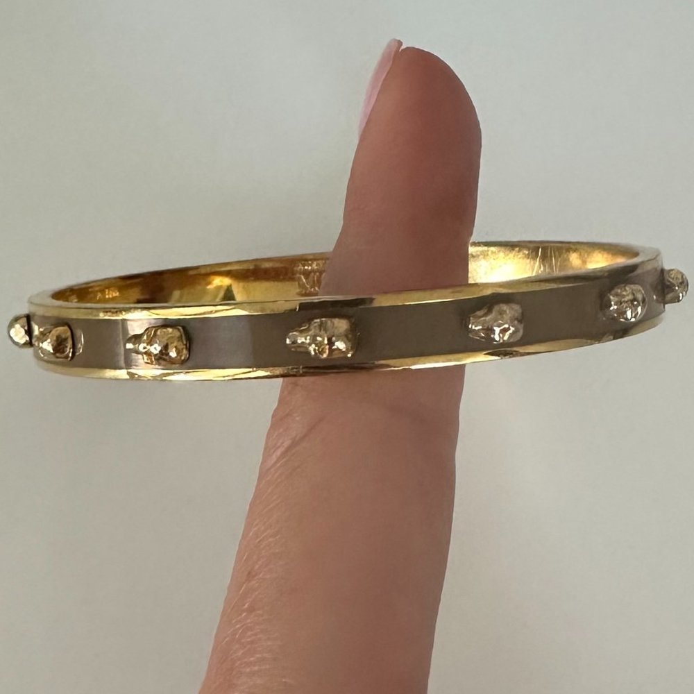 McQueen skinny enamel skull bangle